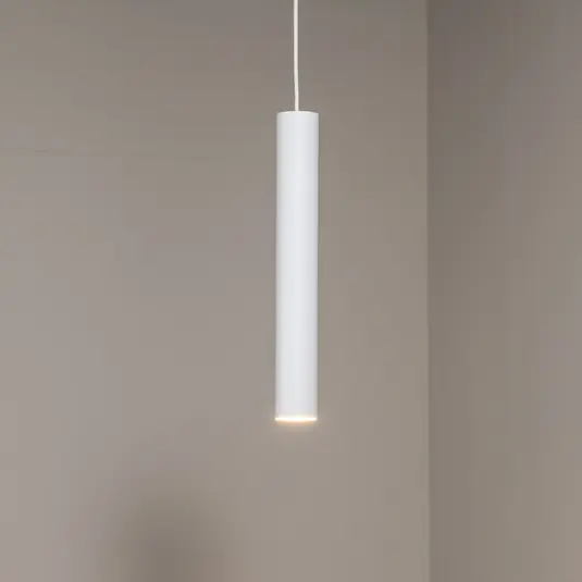 Aktuální Závěsné světlo Eye, 1žárovka, bílé, výška stínidla 40 cm