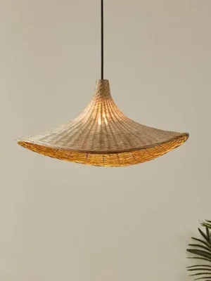 Novinka Závěsné světlo Haxey bambusové stínidlo, Ø 50 cm