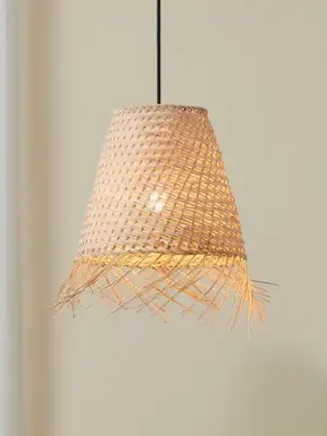 Závěsné světlo Aycliffe ratanové stínidlo, Ø 30 cm Bezpečná Platba