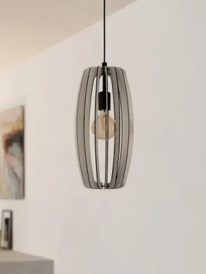 Nová Kolekce Závěsná lampa Bajazzara, stínidlo v jedné kleci, písková barva