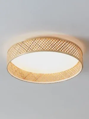 Stropní svítidlo LED Luppineria z bambusové síťoviny Ø 38 cm Poslední Šance