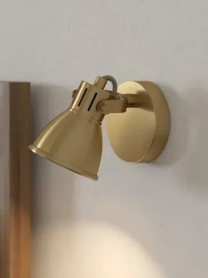 Nástěnné bodové svítidlo Seras, kartáčovaná mosaz, zlaté, 1 světlo Speciální Cena