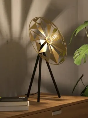 Stolní lampa Castanuelo, černá/zlatá Rychlé Dodání