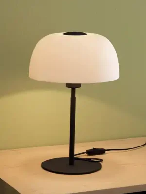Sezónní Sleva Stolní lampa Solo 2, mléčné sklo/černá
