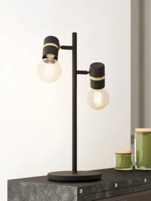 Aktuální Stolní lampa Lurone, černá, dvě světla