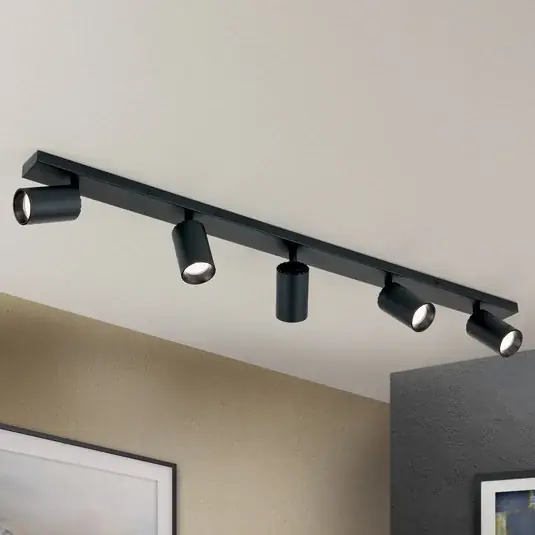 Objednat Nyní Stropní bodové svítidlo Sean, černé, hliníkové, délka 100 cm, GU10