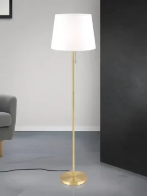 Textilní stojací lampa Ludwig, starožitná mosaz Ihned K Objednání