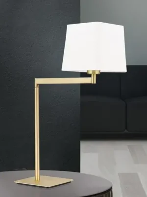 Akční Cena Textilní stolní lampa Carlton, matná mosaz
