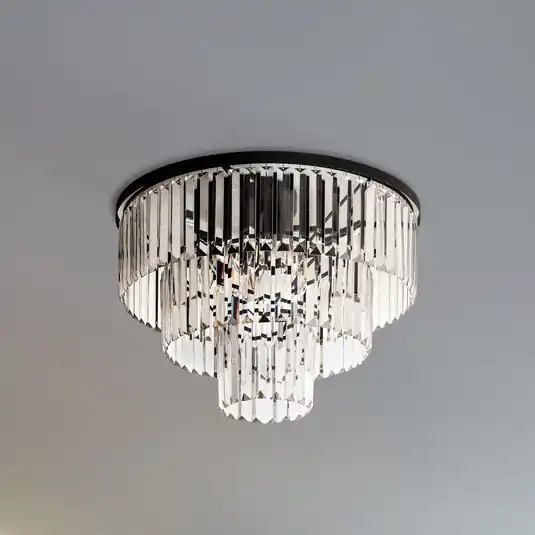 Stropní světlo Cristal, transparentní/černé, Ø 56 cm Nejlepší Volba