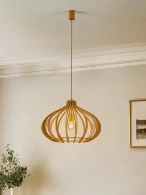 Akční Cena Závěsné světlo Ika ID se stínidlem na lampu z dřevěných lamel Ø51cm