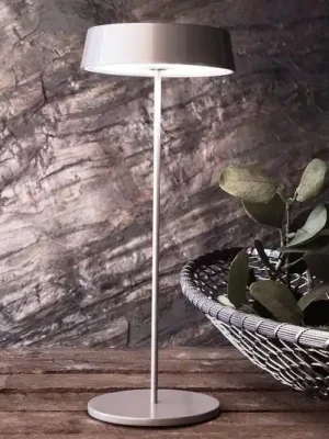 LED stolní lampa Miram s baterií stmívatelná, šedá Zlevněný