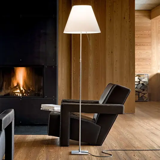 Cenově Výhodný Luceplan Costanza stojací lampa D13ti, hliník/bílá
