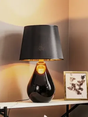 Akční Nabídka Stolní lampa Lacrima, černá/zlatá