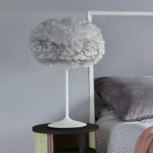 Zlevněný Střední stolní lampa UMAGE Eos světle šedá/bílá