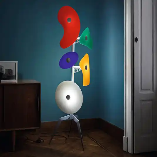 Pouze Dnes Foscarini Orbital stojací lampa prvky sklo pestrá