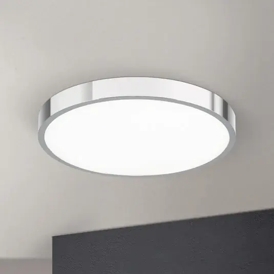 LED stropní svítidlo Bully, chrom, Ø 28 cm Rychlé Dodání