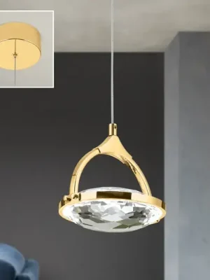 Akční Cena LED závěsné Moon, K9 křišťálové sklo 1 zdroj zlatá