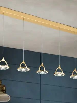 Jen Po Omezenou Doba LED trámové závěsné světlo Moon, 5 zdrojů, zlatá
