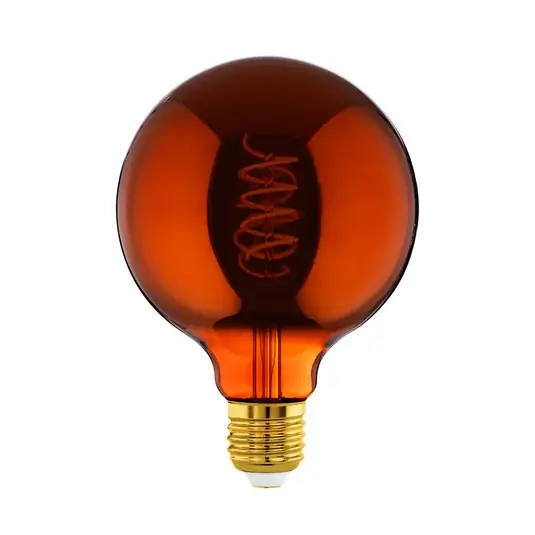 Oblíbený LED globe E27 G125 4W 2 000 K filament měď