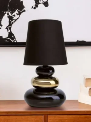 Výhodná Nabídka Stolní lampa Stoney, keramika a textil