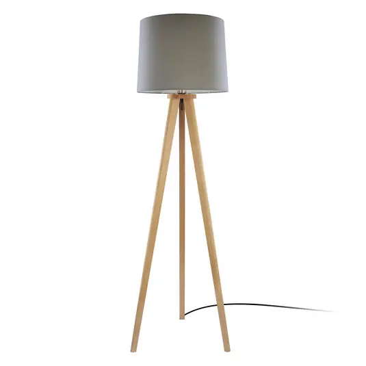 Značkový HerzBlut Elli stojací lampa, dub olejovaný/taupe