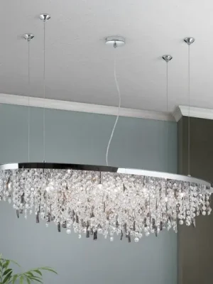 Finální Výprodej Závěsné světlo Crystalriver, křišťál, chrom