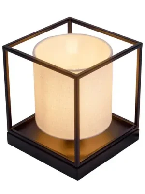 Nejprodávanější Stolní lampa Beta z kovu s látkovým stínidlem bílá