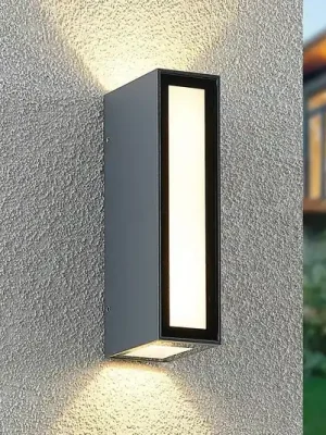 Venkovní nástěnná lampa Prios Loriava LED v tmavě šedé barvě Víkendová Akce