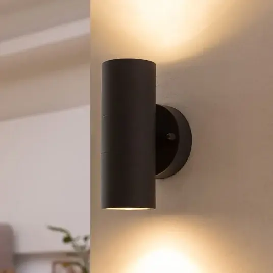 Finální Výprodej Venkovní nástěnné svítidlo Prios Tulimar, 2 světla, antracit, kov