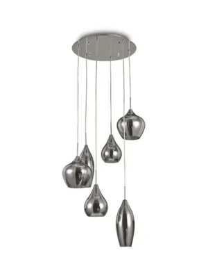 Ideal Lux Soft závěsné světlo 6 zdrojů chrom/šedá Pouze Dnes
