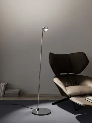 Puk! 80 Floor LED čočky čirá/matná chrom Tovární Cena