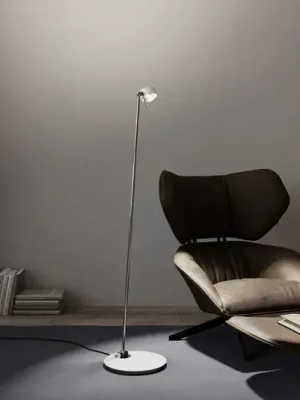 Puk! 80 Floor LED čočky čirá/matná, bílá/chrom Ihned K Objednání