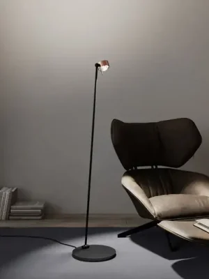 Puk! 80 Floor LED čočky čirá/matná, měď/černá Ověřený