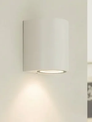 Venkovní nástěnné svítidlo Prios Tetje, bílé, kulaté, 10 cm Sezónní Sleva