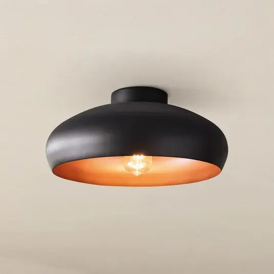 Akce Stropní světlo Mogano z kovu, Ø40cm, černá