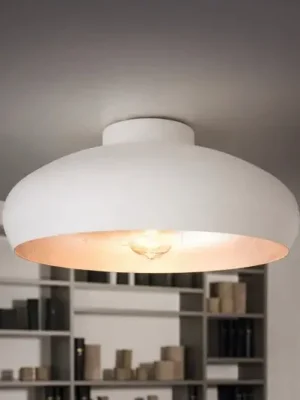 Stropní světlo Mogano z kovu, Ø40cm, bílá Horká Nabídka