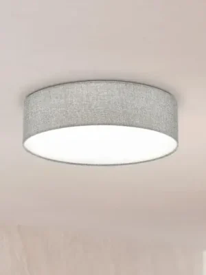 Šedá stropní lampa Pasteri se lněným stínidlem 57 cm Přímo Od Výrobce