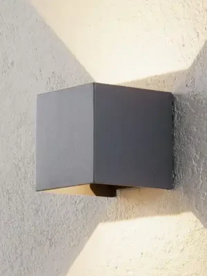 Must-Have LED venkovní nástěnné svítidlo Cube, antracit, kov, 10 cm, nahoru/dolů