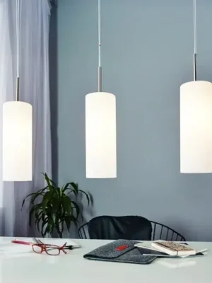 Pouze Dnes Závěsná lampa Troy, matný nikl/satin, 3 plameny