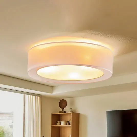 Euluna Tibu stropní světlo, textil, Ø50cm, cappuccino Časově Omezené