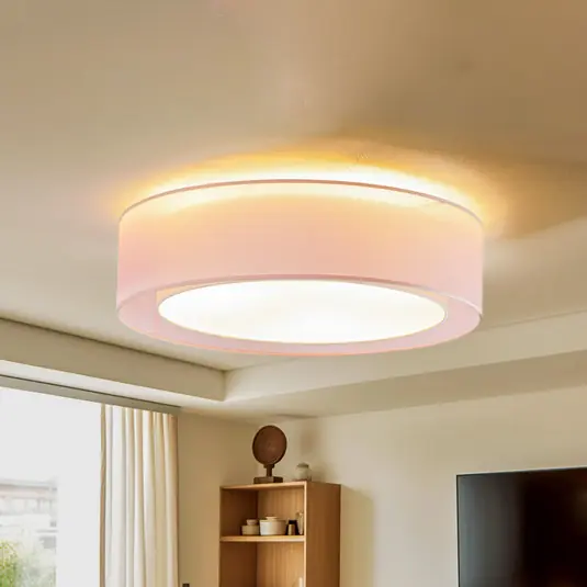 Euluna Tibu stropní světlo, textil, Ø50cm, růžová Dokud Zásoby Vydrží