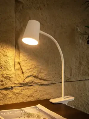 Zlevněný Stolní lampa LED Lindby Ailina, objímková patice, bílá