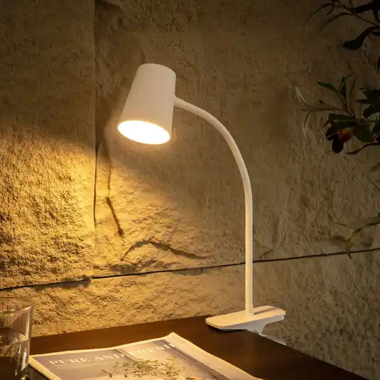 Zlevněný Stolní lampa LED Lindby Ailina, objímková patice, bílá