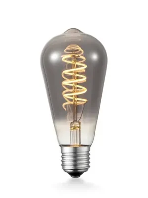 Cenová Bomba LED žárovka Lucande E27 ST64 4 W, kouřová, 1 800 K, stmívatelné
