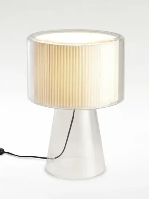 Sleva Stolní lampa MARSET Mercer, bavlna, Ø 38 cm