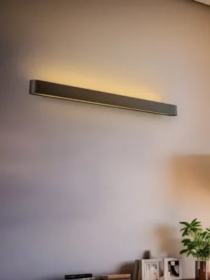 Nástěnné světlo Soft, šířka 90 cm, grafit, hliník, G13 Přímo Od Výrobce