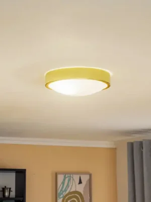 Stropní světlo Jaris, sklo zakřivené, Ø 26 cm, zlaté Originální
