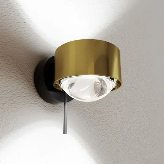 Cenový Hit Puk! 80 Wall LED bodovka čočky čirá mosaz/černá