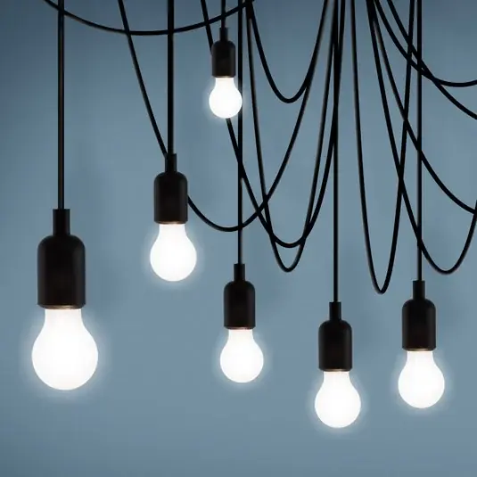 Oblíbený LED závěsné Maman černá 14 zdrojů satinovaná