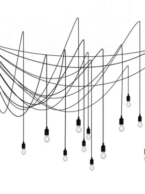 LED závěsné světlo Maman černá 14 zdrojů čirá Výhodná Nabídka